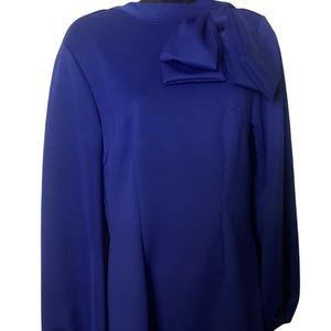 Royal Blue Bow Neck Dress